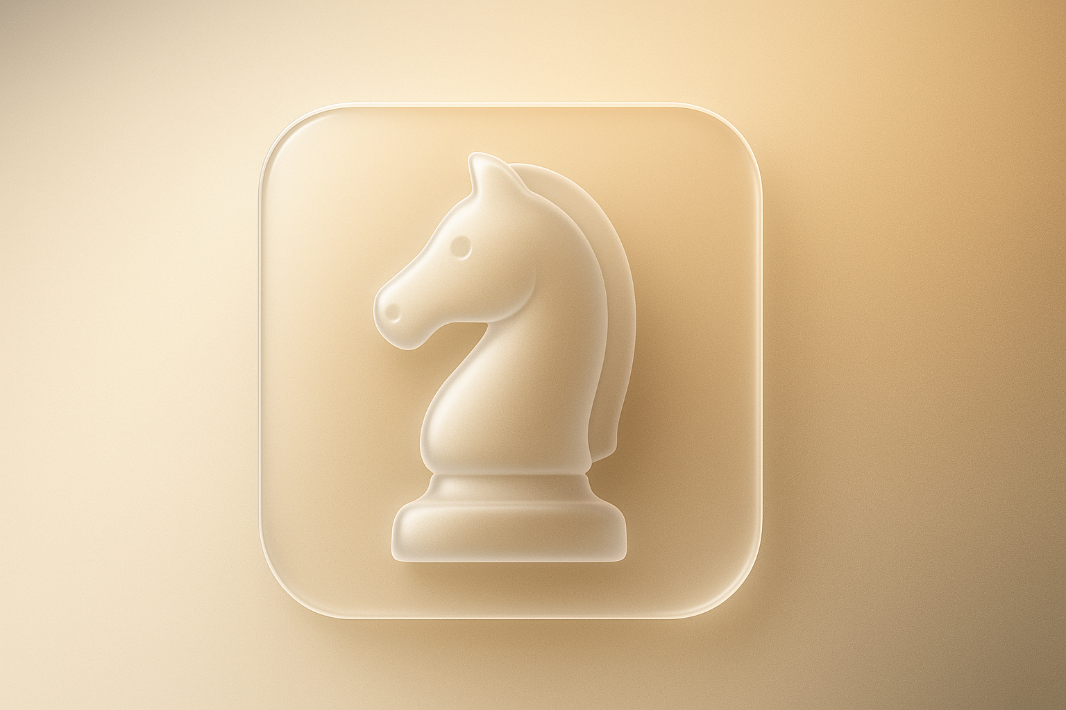 Glass chess knight icon representing marketing strategy and insights